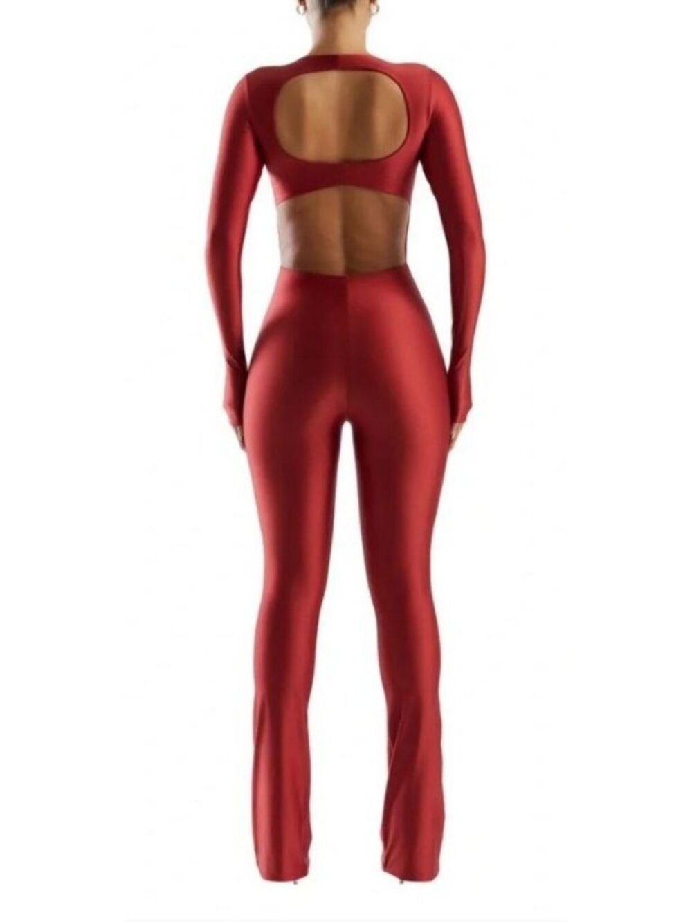 Naked Wardrobe Red Sleek Collection Jumpsuit Women's Size Large New With Tgas!